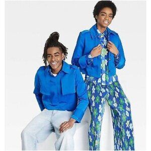 Sammy B “Black History Month” Adult Cropped Shacket Blue Size XXL